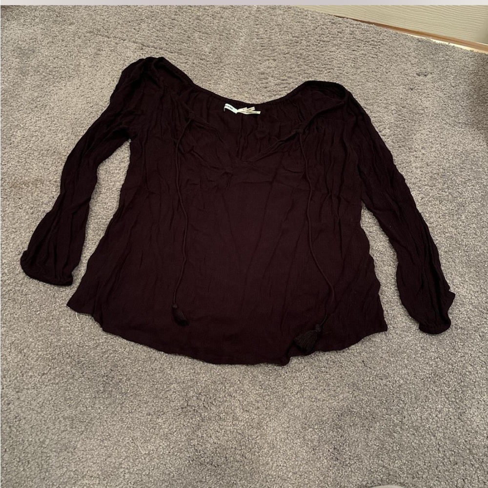 urban outfitters kimchi blue black peasant top